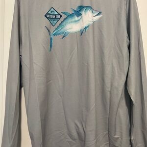 Southern Tide White and Blue Patterned Shirt